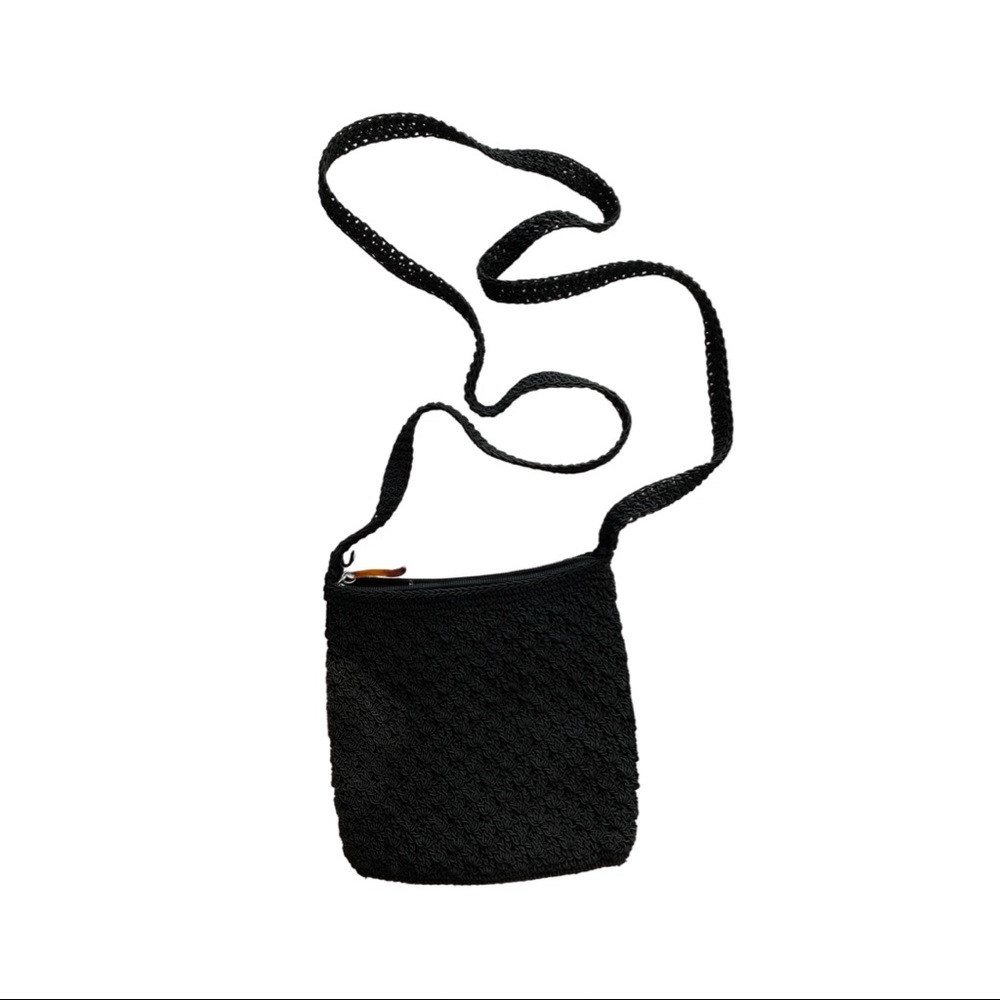 Small Black Crossbody Woven Purse